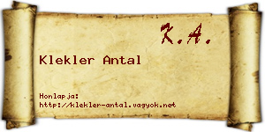 Klekler Antal névjegykártya